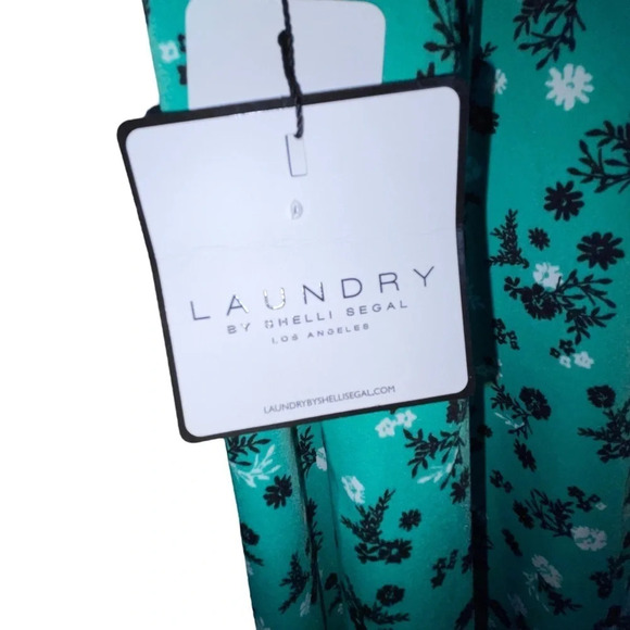 Laundry by Shelli Segal Green Floral Maxi Skirt Front 1/2 Button Up NWT Size XL - Picture 6 of 10